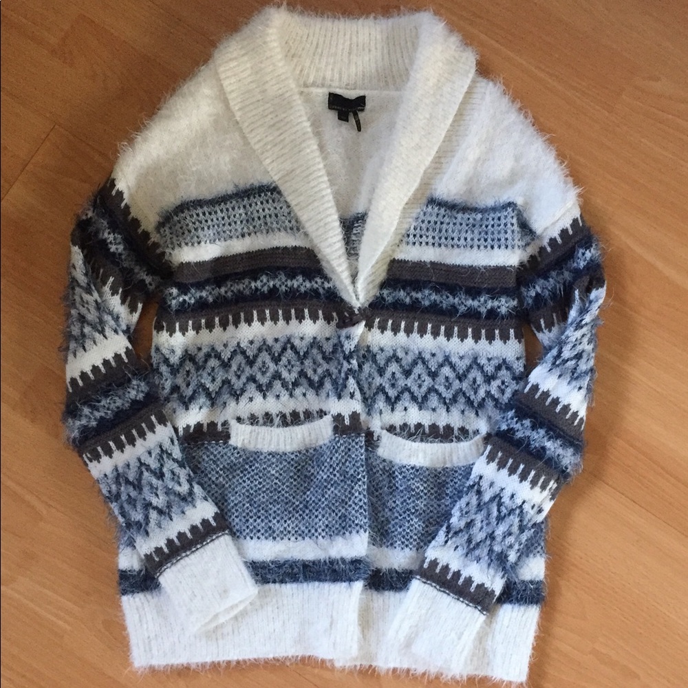 Fuzzy sweater cardigan